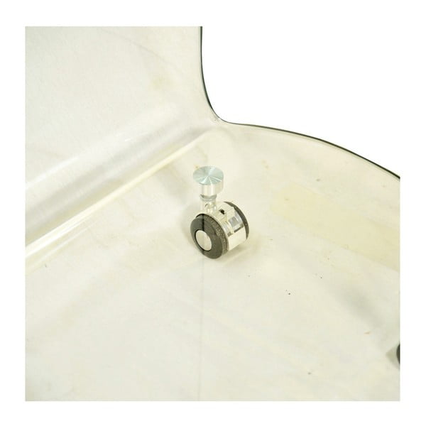 Evergreen House Vienkāršs stikla kafijas galdiņš uz riteņiem-image-2