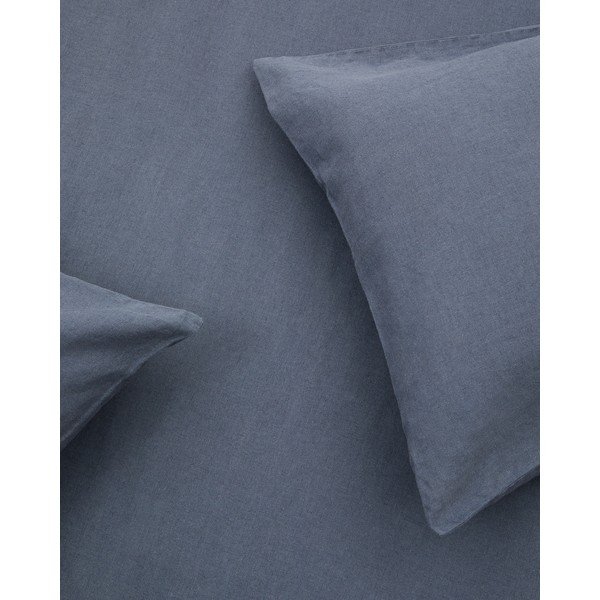 Dūmakaini zila divguļamā/īpaši gara gultas veļa no lina maisījuma 260x240 cm Simmel – Kave Home-image-4