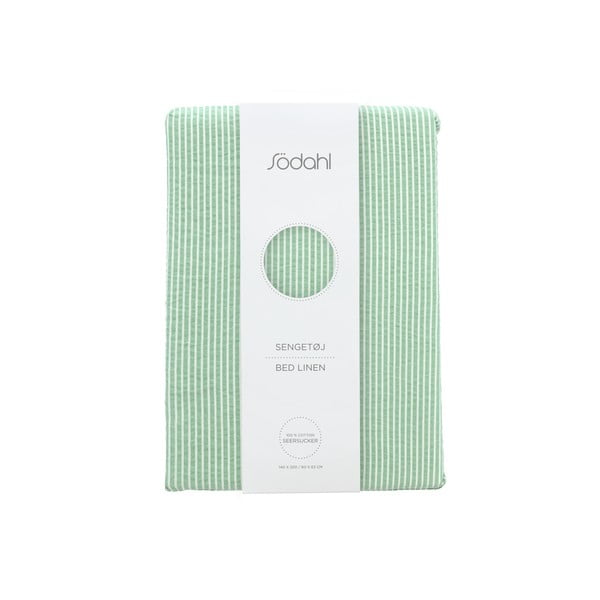 Gaiši zaļa vienguļamā kokvilnas gultas veļa 140x200 cm Cheerful – Södahl-image-4