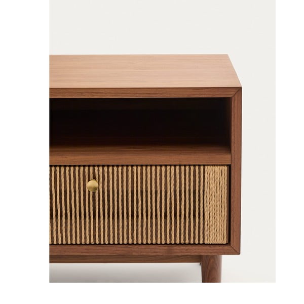 Brūns naktsskapītis ar riekstkoka imitāciju Elan – Kave Home-image-4