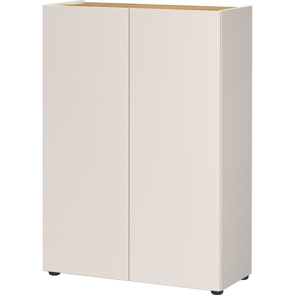 Krēmkrāsas skapītis ar ozolkoka imitāciju 74x105x33 cm Alviano – Germania