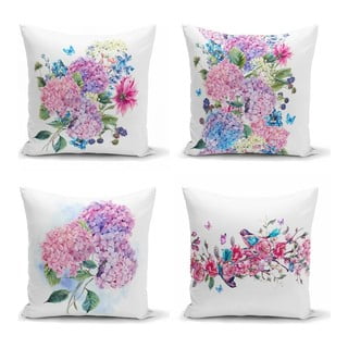 4 dekoratīvo spilvendrānu komplekts Minimalist Cushion Covers Purple Pink, 45 x 45 cm