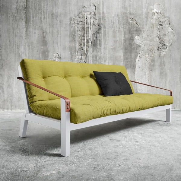 Dīvāns gulta Karup Poetry White/Avocado Green/Dark Grey