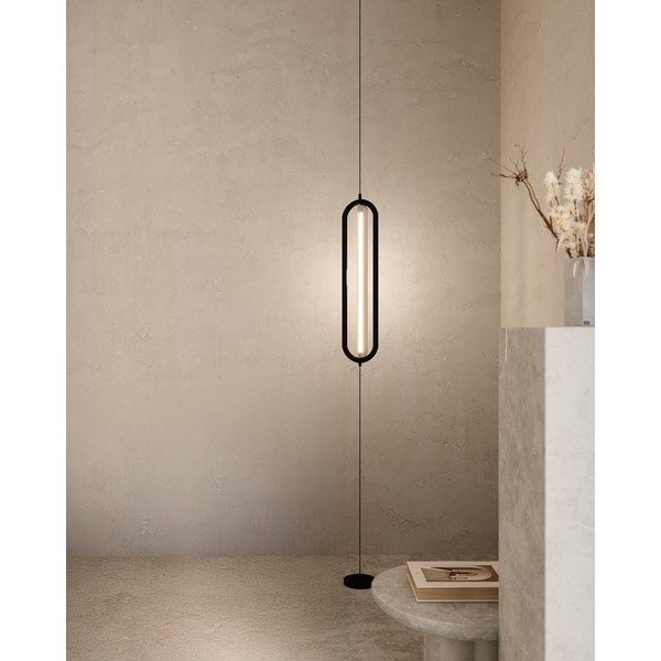 Melna LED stāvlampa (augstums 300 cm) Bow – Kave Home-image-1