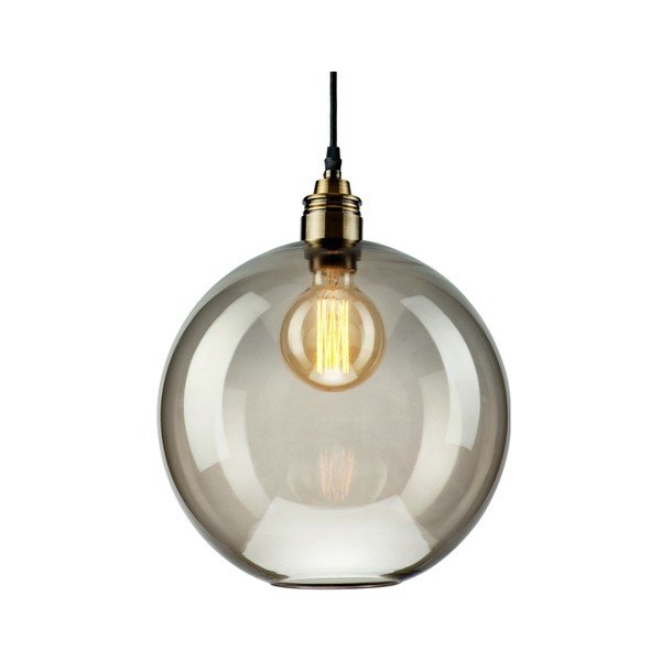 Melna/pelēka piekaramā lampa ar stikla abažūru ø 30 cm Silvia – LAMKUR-image-1