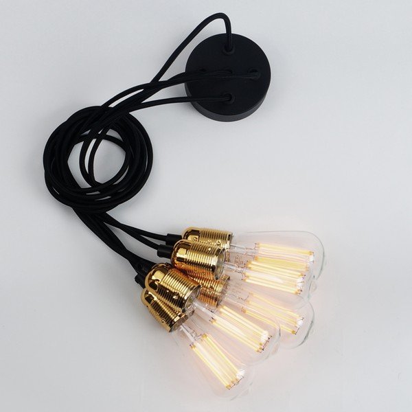 Melna piecviru griestu lampa ar zelta detaļām Sotto Luce Uno-image-4