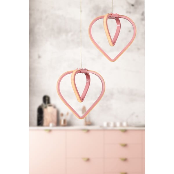 Rozā metāla LED piekaramā lampa ø 20 cm Sevinc – Squid Lighting-image-1