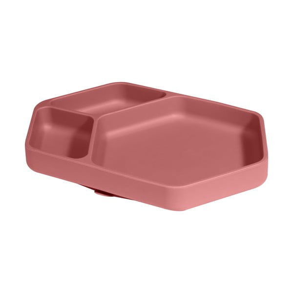 Sarkans silikona bērnu šķīvis 16x25 cm – Kindsgut-image-2