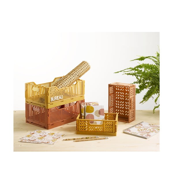 Gaiši rozā plastmasas uzglabāšanas kaste 21x14.5x8 cm – Homéa-image-3