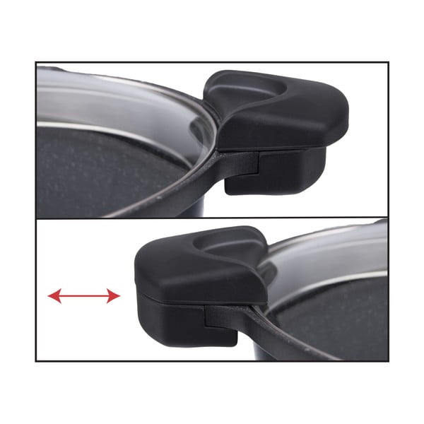 Hrnec s nepřilnavým povrchem Pfluon Granit se skleněnou poklicí Orion Pasta Grande, 5,5 l-image-4