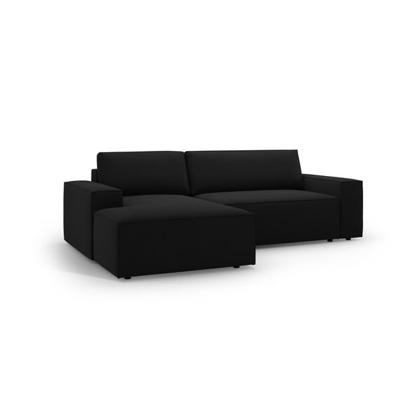 Melns salokāms stūra dīvāns (ar kreiso stūri) Jodie – Micadoni Home-image-2