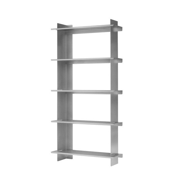 Sudraba krāsas daudzlīmeņu sienas plaukts no nerūsējošā tērauda 70 cm Tivo Shelving Unit - 5-tier – noo.ma