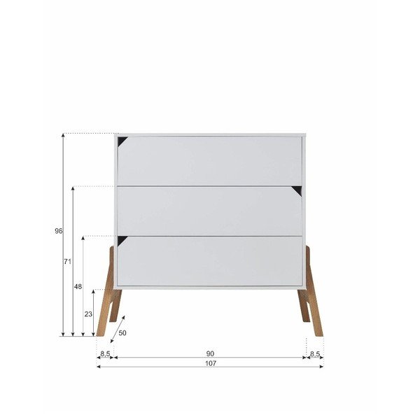 Balta kumode ar 3 atvilktnēm BELLAMY Lotta-image-3