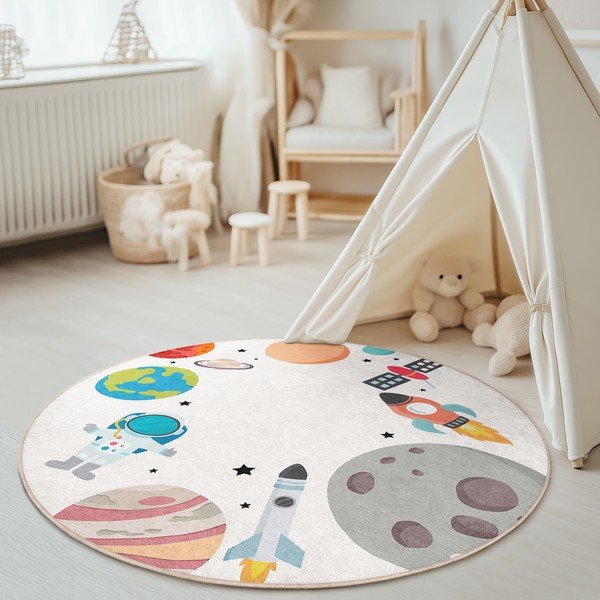 Mazgājams bērnu rotaļu paklājs ø150 cm Space Trip – Mila Home-image-1