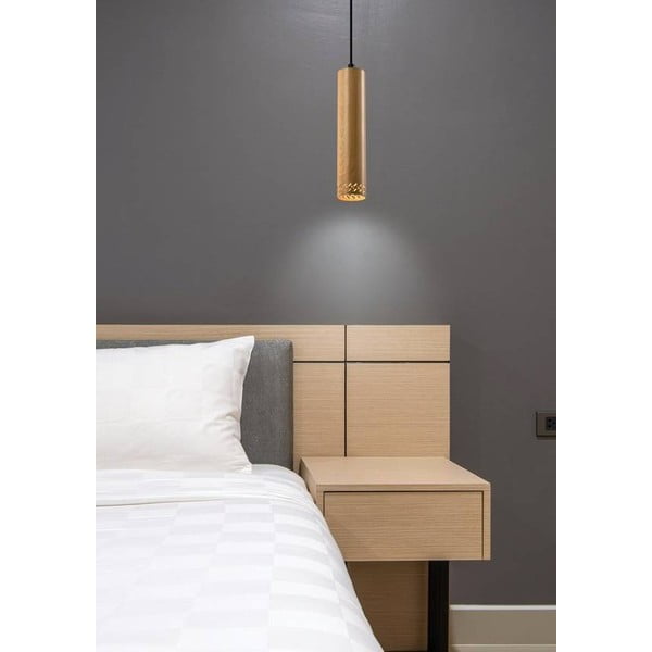 Melna piekaramā lampa no koka ø 7 cm Tubo – Candellux Lighting-image-1