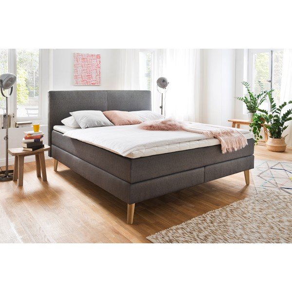 Antracīta pelēka atsperu gulta 160x200 cm Greta – Meise Möbel-image-4