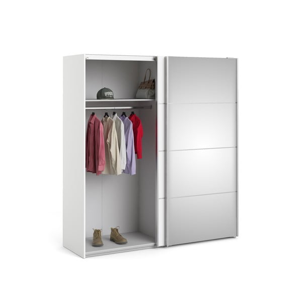 Balts drēbju skapis ar spoguli Tvilum Verona, 182 x 202 cm-image-2