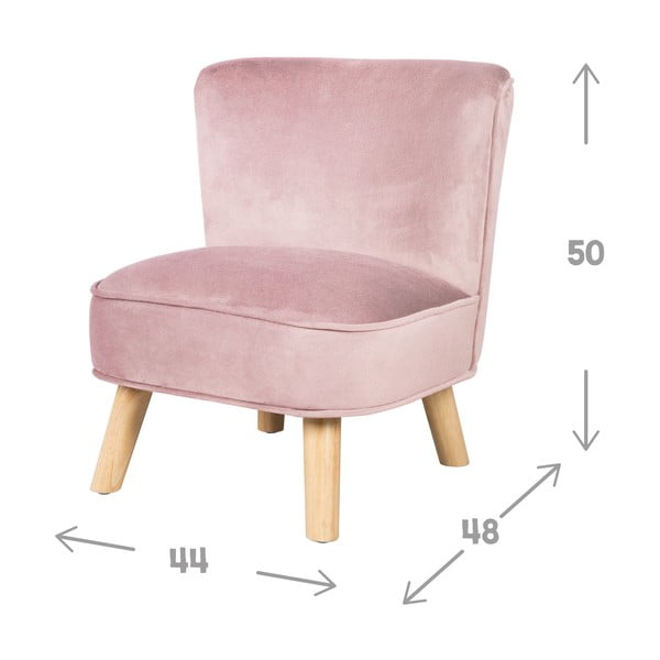 Gaiši rozā samta bērnu atpūtas krēsls Lil Sofa – Roba-image-3