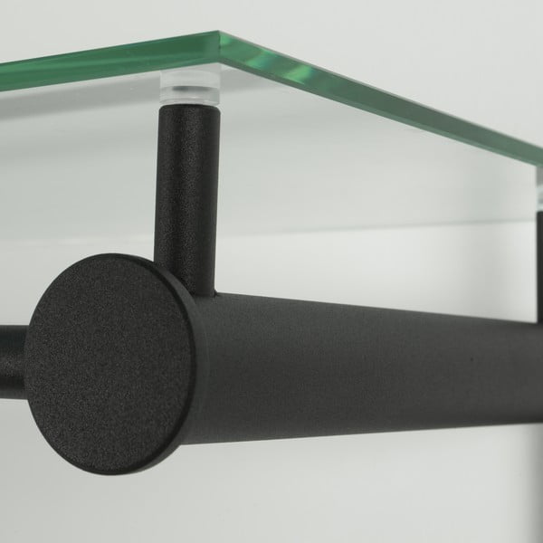 Melns metāla sienas pakaramais ar plauktu Suza – Spinder Design-image-3