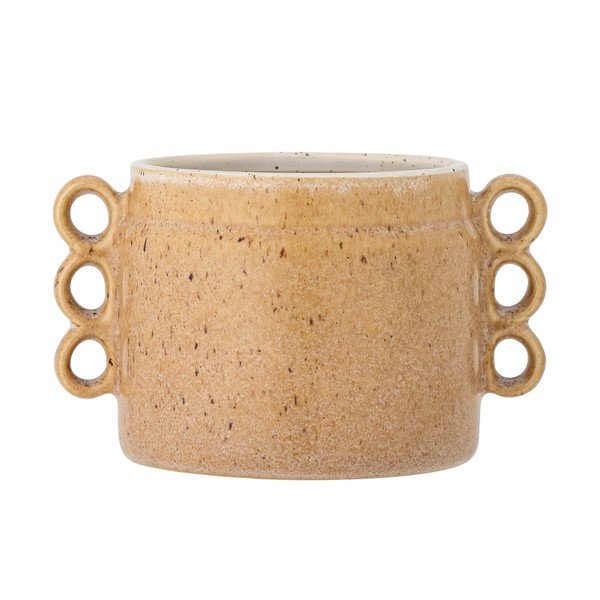 Akmensmasas ar rokām apgleznots puķu poda apvalks ø 15 cm Souri – Bloomingville