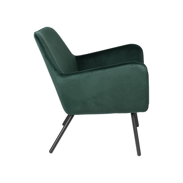 Tumši zaļš samta krēsls White Label Bon-image-3