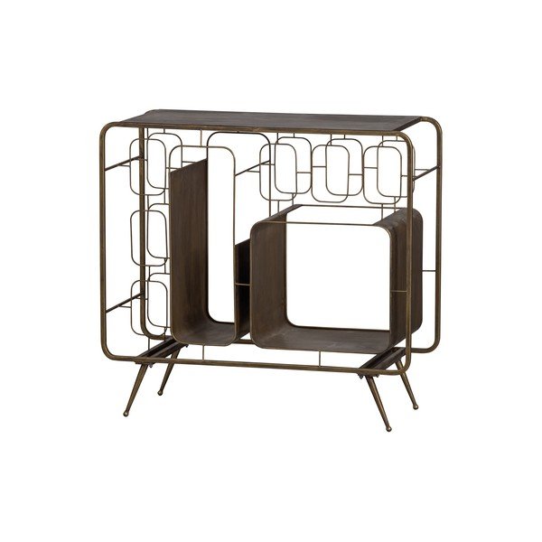 Zelta krāsas metāla vīna skapis pudeļu skaits 6, 87x80,5x33 cm Capo – WOOOD-image-2