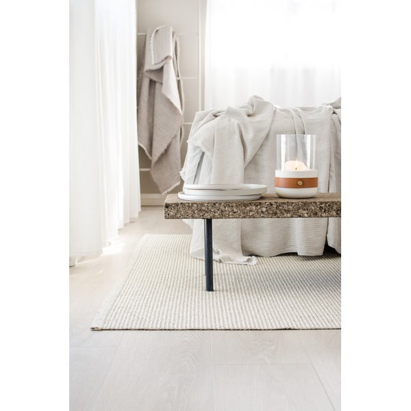 Krēmkrāsas iekštelpu un āra paklājs 60x85 cm Mono Linen Vanilla – Pappelina-image-2