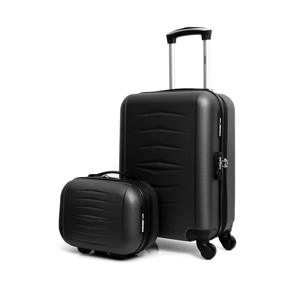 2 melnu ratiņu koferu komplekts Infinitif Oviedo-image-1