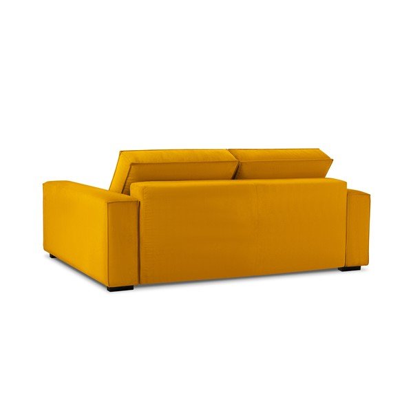 Dzeltens velveta izvelkamais dīvāns ar veļas kasti Mazzini Sofas Azalea-image-4