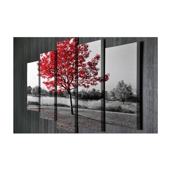 5-daļīga glezna uz audekla Red Tree-image-2
