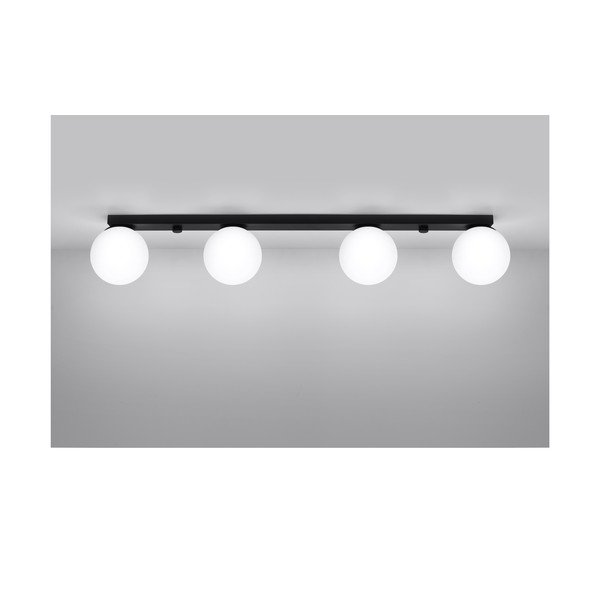 Melna griestu lampa ar stikla abažūru ø 12 cm Umerta – Sollux-image-3