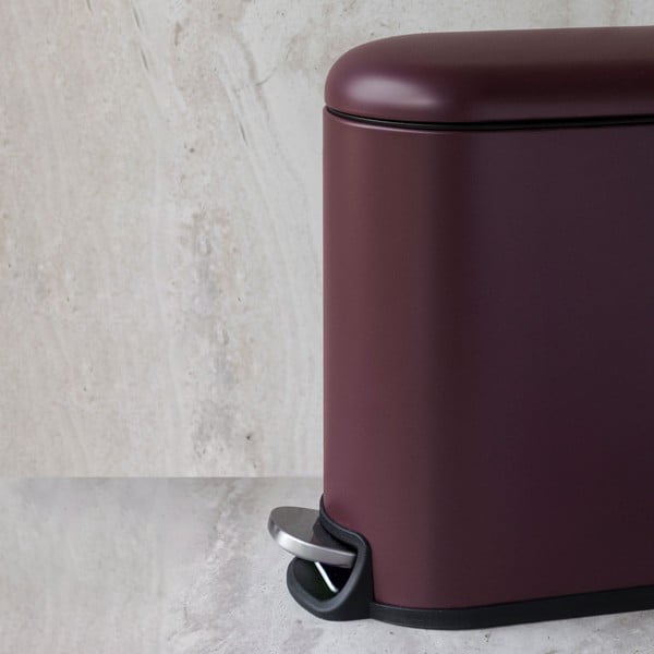 Tumši violeta metāla atkritumu tvertne ar pedāli 5 l Mini Walther – Mette Ditmer Denmark-image-1