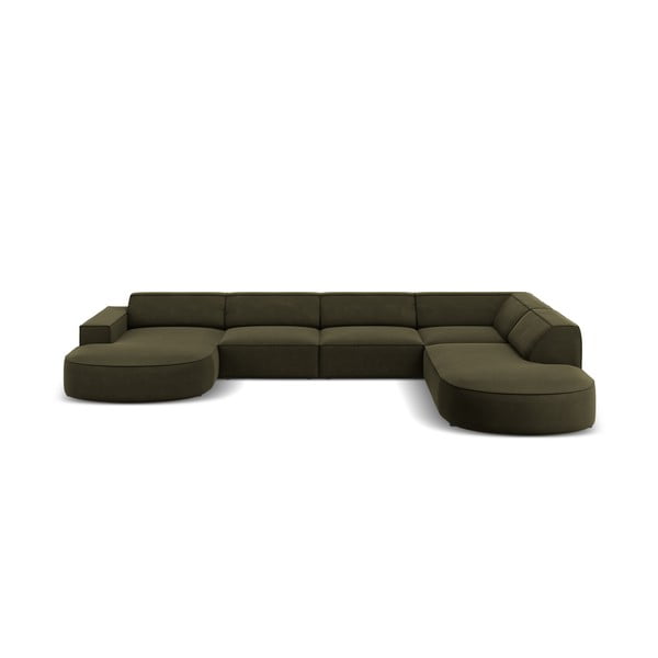 Zaļš samta stūra dīvāns (labais stūris) Jodie – Micadoni Home