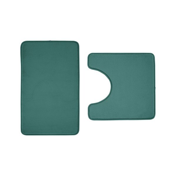 Zaļi atmiņas putu vannas istabas paklājiņi (2 gab.) tualetei 50x80 cm Anti-Bacterial – Catherine Lansfield