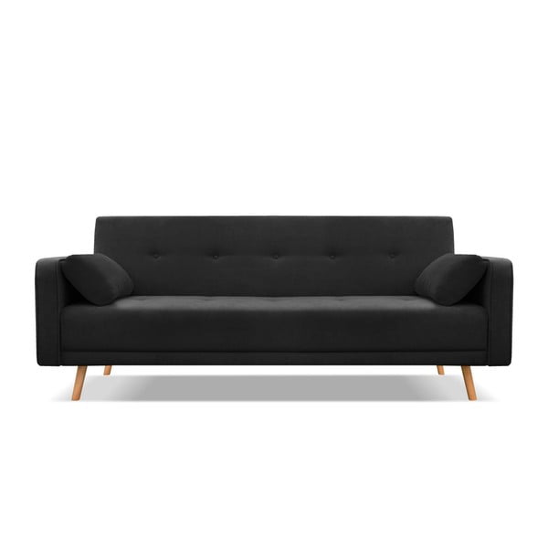 Melns izlaižamais dīvāns Cosmopolitan Design Stuttgart, 212 cm