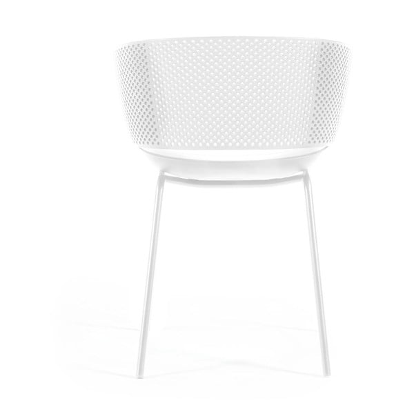 Balts metāla/plastmasas dārza krēsls Yeray – Kave Home-image-3