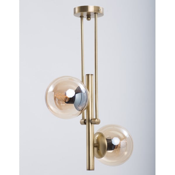 Zelta krāsas griestu lampa ar stikla abažūru ø 15 cm Libra – Squid Lighting-image-1