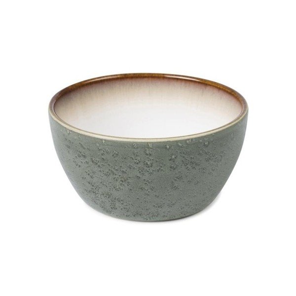 Zaļi pelēks māla trauks ar krēmīgi baltu iekšējās virsmas glazūru Bitz Mensa, diametrs 12 cm-image-1