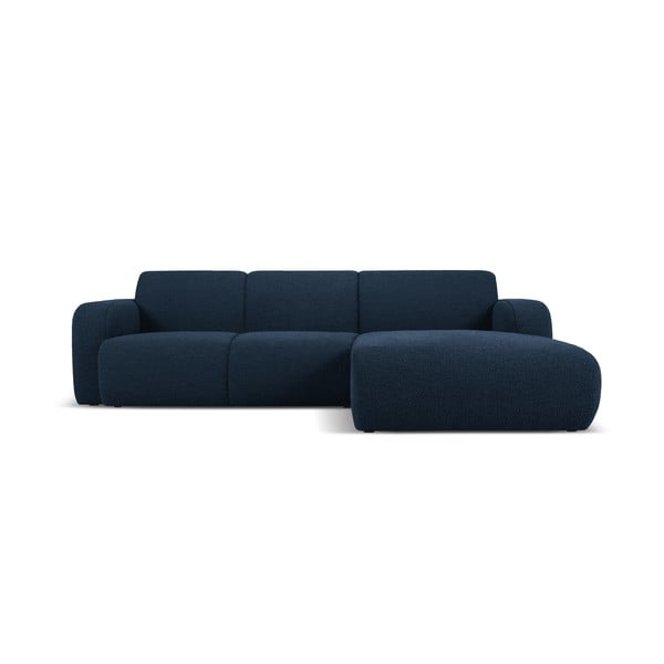 Tumši zils stūra dīvāns no buklē auduma (ar labo stūri) Molino – Micadoni Home