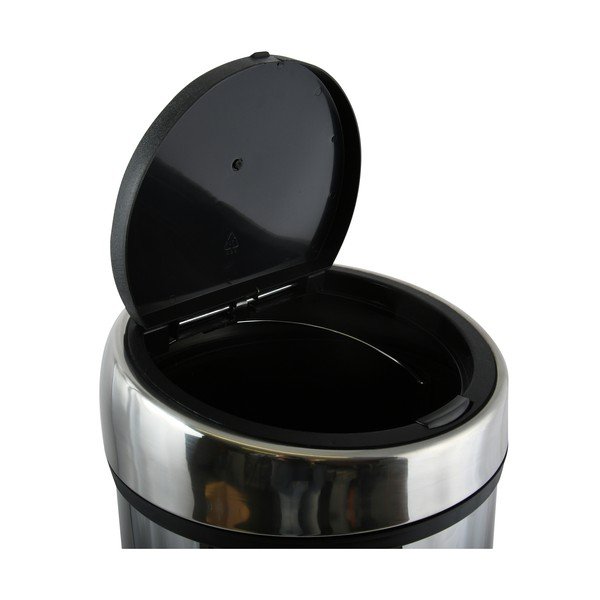 Spīdīgas sudraba krāsas ar pieskārienu atverama tērauda atkritumu tvertne 30 l – MSV-image-3