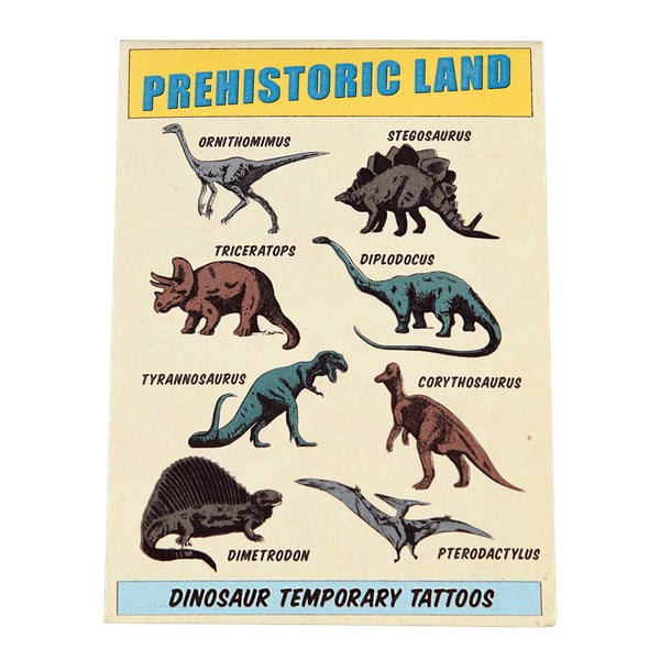2 lokšņu komplekts ar pagaidu tetovējumiem Rex London Prehistoric Land