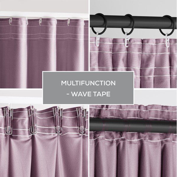 Gaiši rozā samta daļēji gaismu necaurlaidīgs aizkars 140x270 cm Pleat – Restilo-image-2