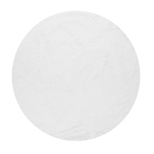 Balts mazgājams apaļš paklājs ø 120 cm Pelush White – Mila Home