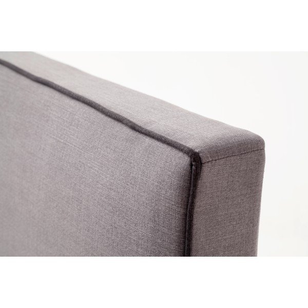 Pelēka polsterēta divvietīga gulta bez režģa 180x200 cm Milan – Meise Möbel-image-1