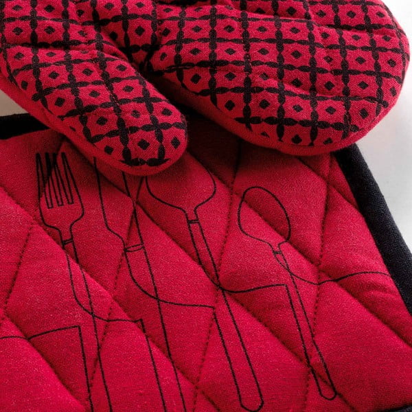 Virtuves cimdi no pārstrādātas kokvilnas (2 gab.) Cuisiline – douceur d'intérieur-image-1