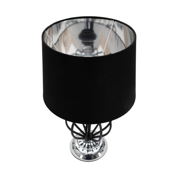 Melna/sudraba krāsas galda lampa ar auduma abažūru (augstums 44,5 cm) Darky – Mauro Ferretti-image-2