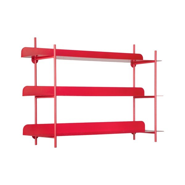 Sarkans daudzlīmeņu metāla sienas plaukts 60 cm Cool Retro – PT LIVING