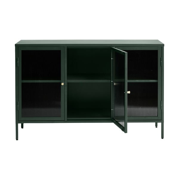 Zaļa metāla vitrīna Unique Furniture Bronco, augstums 85 cm-image-1