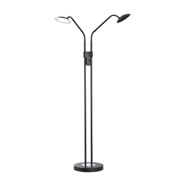 Melna LED stāvlampa ar regulējamu spilgtumu ar stikla abažūru (augstums 135 cm) Tallri – Fischer & Honsel