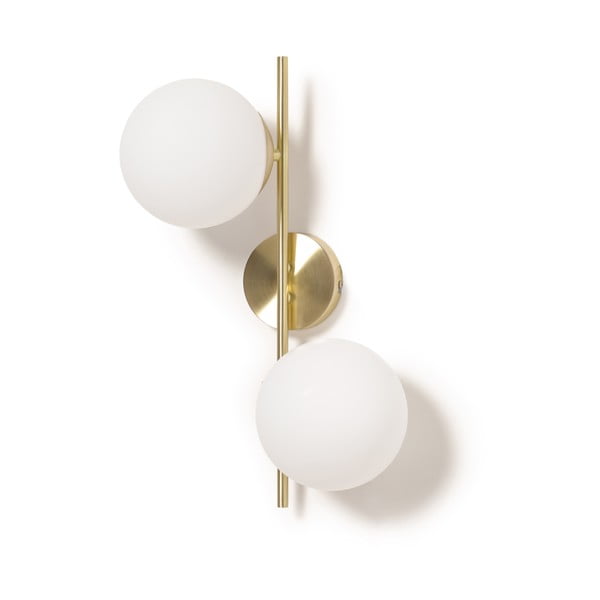 Sienas lampa baltā/zelta krāsā ø 14 cm Mahala – Kave Home-image-3